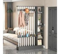 Divisorio Autoportante In Legno Con Ripiani E Appendiabiti - Paravento Moderno Per La Privacy Armadietto Portaoggetti, Espositore Per Libreria Per Camera Da Letto, Ufficio Domestico, Soggiorno