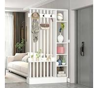 Divisorio Autoportante In Legno Con Ripiani E Appendiabiti - Paravento Moderno Per La Privacy Armadietto Portaoggetti, Espositore Per Libreria Per Camera Da Letto, Ufficio Domestico, Soggiorno