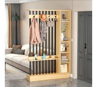 Divisorio Autoportante In Legno Con Ripiani E Appendiabiti - Paravento Moderno Per La Privacy Armadietto Portaoggetti, Espositore Per Libreria Per Camera Da Letto, Ufficio Domestico, Soggiorno