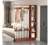 Divisorio Autoportante In Legno Con Ripiani E Appendiabiti - Paravento Moderno Per La Privacy Armadietto Portaoggetti, Espositore Per Libreria Per Camera Da Letto, Ufficio Domestico, Soggiorno