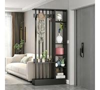 Divisorio Autoportante In Legno Con Ripiani E Appendiabiti - Paravento Moderno Per La Privacy Armadietto Portaoggetti, Espositore Per Libreria Per Camera Da Letto, Ufficio Domestico, Soggiorno