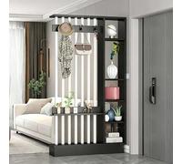 Divisorio Autoportante In Legno Con Ripiani E Appendiabiti - Paravento Moderno Per La Privacy Armadietto Portaoggetti, Espositore Per Libreria Per Camera Da Letto, Ufficio Domestico, Soggiorno