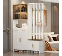 Divisorio con armadio portaoggetti e sgabello, divisorio da pavimento a soffitto per l'organizzazione dell'ingresso e del corridoio