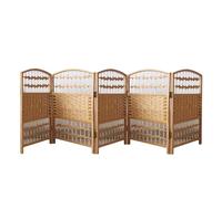 Divisorio corto in rattan, 4, 5 o 6 pannelli, indipendente, in legno, per soggiorno, ufficio, camera da letto, beige, 50 x 30 cm, soluzione ideale per la decorazione della casa