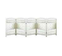 Divisorio corto in rattan, 5 pannelli indipendenti, in legno, ideale per soggiorno, ufficio, camera da letto, studio (bianco, 50 x 30 cm)