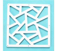 Divisorio da appendere, in legno bianco e plastica, spessore 0,5 cm, divisorio decorativo, include accessori, 6 pezzi (0,4 x 0,4 m) - Elegante separatore spaziale