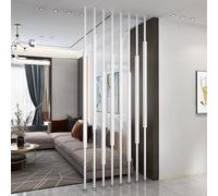 Divisorio da parete, colonna divisoria spaziale da pavimento a soffitto, da 0,7 a 2,4 m, 8 pezzi, divisorio in metallo, per la privacy, per ristorante, ufficio, casa (nero, H-225 cm)