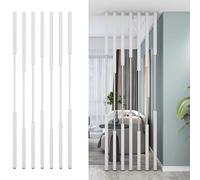 Divisorio da parete in alluminio regolabile, 7 pezzi, divisorio aperto con pali Sn per soggiorno e studio, 90 cm, decorazione moderna bianca per ingresso