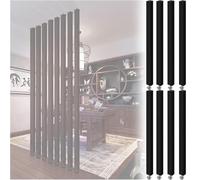 Divisorio da Parete in Legno for Separazione degli Ambienti dal Soffitto al Pavimento, Palo divisorio for Schermo a Doghe in Legno Nero for Studio/Appartamenti/Casa da tè(8-pack,85cm/33in/3ft)