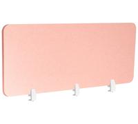 Divisorio da scrivania in PET con rivestimento in tessuto 180 x 50 cm rosa pesca
