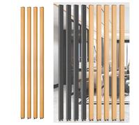 Divisorio decorativo da pavimento a soffitto, senza trapano, divisorio a doghe per ingresso per casa, bar, hotel, colore marrone, 1,5 m, 5 pannelli, elegante soluzione per la privacy