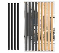 Divisorio decorativo dal pavimento al soffitto, divisorio a doghe senza trapano, per casa da tè, casa, hotel, set da 4 pezzi, nero, 125 cm, elegante soluzione per la privacy