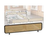 Divisorio decorativo in rattan traslucido per ristorante e ufficio, nero, 30 x 100 cm, perfetto per spazi pubblici e recinzioni sul piano di lavoro