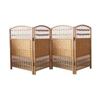 Divisorio della stanza corta con pannelli in rattan, schermo di privacy pieghevole per il dormitorio dell'ufficio di vita, robusta struttura in legno tessuto design, facile divisione dello spazio di m