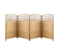 Divisorio divisorio a 6 pannelli, altezza 80 cm, separatore in rattan per aule e uffici, beige, ideale per asili e piccoli spazi (80 x 40 cm)