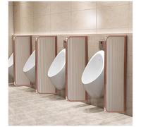Divisorio divisorio per orinatoio in vetro temperato color oro rosa, 3 pezzi, deflettore per la privacy degli uomini, impermeabile, protezione da parete per servizi igienici per centri commerciali e