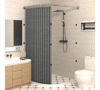 Divisorio doccia pieghevole magnetico con asta curva, pannello salvaspazio per la privacy per docce e negozi di abbigliamento, migliora la privacy e l'organizzazione nei bagni