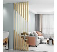divisorio dorato per privacy, palo autoportante, in metallo massiccio, divisorio per casa, ufficio, soggiorno, studio, inaugurazione della casa (5 pezzi s-A, 240 cm/94 pollici)