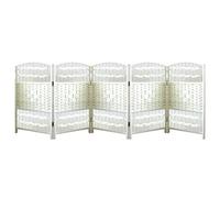 Divisorio Fai Da Te For Stanze Corte,portatile Di Piccole Dimensioni,schermo Oscurante For La Privacy Intrecciato,parete Temporanea For Separazione Tra Ufficio(White,23.62 x 11.81in-5 Pieces)