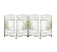 Divisorio Fai Da Te For Stanze Corte,portatile Di Piccole Dimensioni,schermo Oscurante For La Privacy Intrecciato,parete Temporanea For Separazione Tra Ufficio(White,23.62 x 11.81in-4 Pieces)