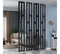 Divisorio fai da te, parete a doghe autoportante, divisorio in metallo regolabile con base per casa, ufficio, negozi di abbigliamento, streaming live - nero, 165 cm/6 piedi