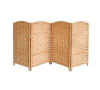 Divisorio in bambù a doppia faccia, parete divisoria a 4 pannelli per sfondi di trasmissione dal vivo e separazione di piccoli spazi