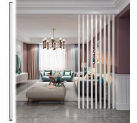 Divisorio in legno bianco da 2,1 m/2,4 m di altezza da pavimento a soffitto, design moderno a doghe per ingresso, elegante pannello separatore di spazio (1 pezzo)