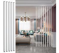 Divisorio in legno bianco dal pavimento al soffitto, divisori, 1,8 m - 2,4 m, design moderno, separatore spaziale, set da 5 pezzi per la decorazione della casa