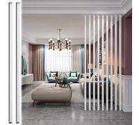 Divisorio in legno bianco, pannello divisorio da parete, colonne in legno eleganti per ingressi, separazione degli spazi moderni, soluzione elegante per l'arredamento di interni
