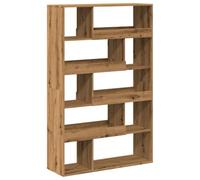 Divisorio in legno di ingegneria con 10 ripiani | Libreria versatile, superficie liscia, resistenza all'umidità, per riporre riviste e libri DVD, design classico