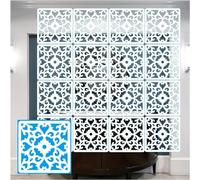 Divisorio in legno di plastica cava elegante 29 x 29 cm, divisorio decorativo per soggiorno e ufficio, 35 pannelli bianchi per la privacy, separatore spaziale, design moderno