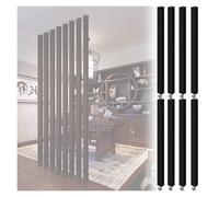 Divisorio in Legno per la separazione di stanze dal soffitto al Pavimento, 6 8 10-Pack di doghe in Legno Nero divisorio per Studio/Appartamenti/Sala da tè/Ingresso Scale, con Piedino regolab