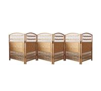 Divisorio in rattan a 4 pannelli in legno beige, ideale per soggiorno, studio, ufficio, camera da letto, 50 x 30 cm, divisorio decorativo elegante e funzionale