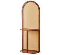 Divisorio in rattan, divisorio per ambienti in stile cinese retrò,divisorio per privacy con ripiano portaoggetti,divisorio in legno indipendente intrecciato a mano,per ufficio domestico(2.0m, Walnut)