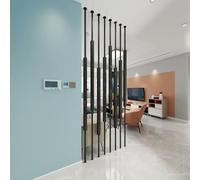 Divisorio moderno a tutta altezza, Palo divisorio in metallo da pavimento a soffitto, nero, piedini regolabili 100-300 cm, confezione 5-8 pezzi(8pcs-b,120cm/47in/3.9ft)