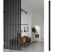 Divisorio moderno in legno massello da pavimento a soffitto, divisorio di lusso nero per soggiorno e camera da letto, facile da installare, divisorio verticale da 75 cm, 1 pezzo