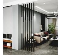 Divisorio moderno in metallo - Schermo privacy a 7 pannelli in ferro battuto per separazione dal pavimento al soffitto, palo decorativo autoportante per la casa e gli spazi commerciali