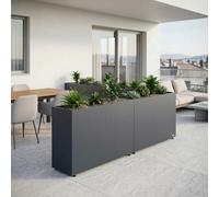 Divisorio Modulare da Giardino Herstera PLANTER DIVIDER 25 in Metallo colore Antracite 200x25x80 cm