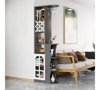 Divisorio multiuso per ambienti, divisorio per armadietto per vino in legno per la privacy, separatore con ripiani portaoggetti e portabicchieri, casa, bar, hotel(Dark gray-D,60x30cm/23.6x11.8in)