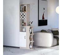 Divisorio multiuso per ambienti, divisorio per armadietto per vino in legno per la privacy, separatore con ripiani portaoggetti e portabicchieri, casa, bar, hotel(Light gray-C,60x30cm/23.6x11.8in)