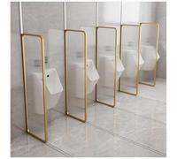 Divisorio orinatoio in vetro temperato dorato, 3 pezzi, divisorio per orinatoio, impermeabile, da parete, deflettore per la privacy per hotel e bagno