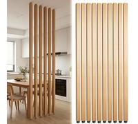 divisorio per ambienti 10 pezzi Divisorio per ambienti Palo divisorio Listelli in legno, Ingresso Colonna divisoria Dal pavimento al soffitto, Soggiorno Palo decorativo(Walnutl Wood,H 250cm/8.2ft)