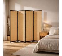 Divisorio Per Ambienti A 4 Pannelli In Bambù - Pannello Divisorio Naturale, Schermo Per La Privacy Autoportante, Per Camera Da Letto, Soggiorno E Ufficio Domestico, 200 Cm H X 180 Cm