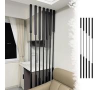 Divisorio per Ambienti Colonna di Separatore a Parete Moderno 40cm-300cm di Altezza, Arredamento Vuoto Quadrati Post -pavimento al Soffitto, Muro Temporaneo Nero per Soggiorno/Ufficio(Color:5pcs Heig
