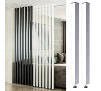 Divisorio per Ambienti con doghe in Legno, Schermo divisorio Regolabile dal Pavimento al soffitto per Ufficio, Altezza da 71 a 203 cm, Elegante Soluzione per la Privacy, Versatile complement