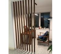 Divisorio per Ambienti con Listelli di Legno - Elegante divisorio salvaspazio per uffici, Hotel, saloni di Bellezza e Arredamento per la casa - Schermo Decorativo Versatile per la Privacy