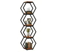 Divisorio per Ambienti,Divisorio indipendente con ripiani, facile da montare,Protezione di Privacy,per Ufficio, Camera da Letto, Sala da Pranzo, Indipendenti,(Black,1 * 4)