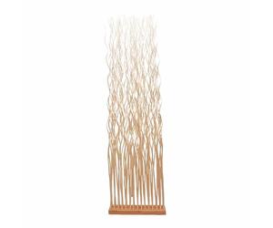 Divisorio per Ambienti,Divisorio Legno Listelli,Realizzato con veri rami di salice,con una solida base in legno per un supporto stabile, per l'ufficio interno del ristorante.(Natural,50*14*175cm)