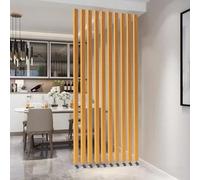 Divisorio per Ambienti in Legno Beige - Listelli da Pavimento a soffitto da 69 Pollici per cubicoli da Ufficio, palo divisorio Decorativo autoportante, Elegante Schermo per la Privacy per ca