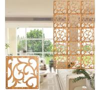 Divisorio per Ambienti sospeso, divisorio per Ambienti sospeso in Legno e plastica, Pannelli divisori Decorativi per Ufficio e casa, Confezione da 15 Pannelli Traforati Naturali, Elegante so